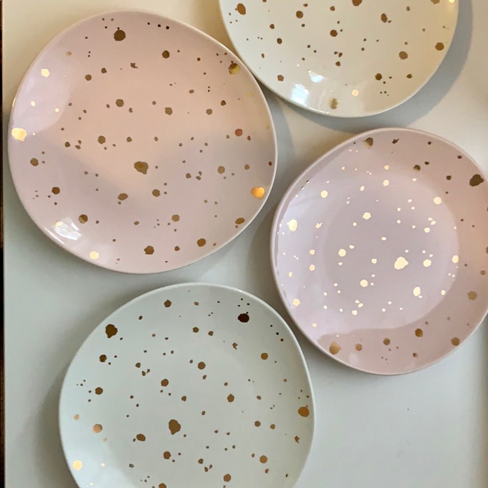 Prima design small plates pink & white with gold